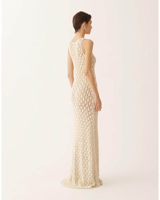 Fabiana Filippi Natural Cotton Ribbon Dress With Sequins