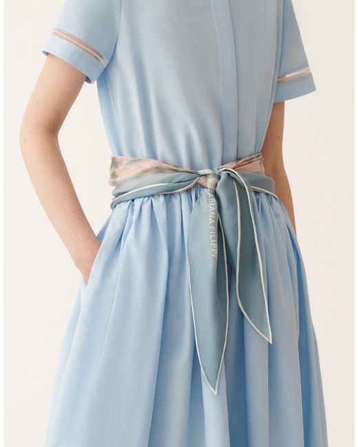 Fabiana Filippi Blue Printed Silk Losange
