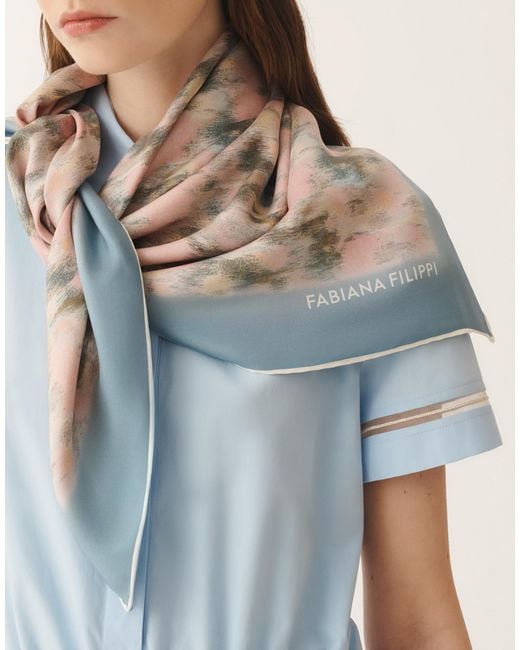 Fabiana Filippi Natural Printed Silk Foulard