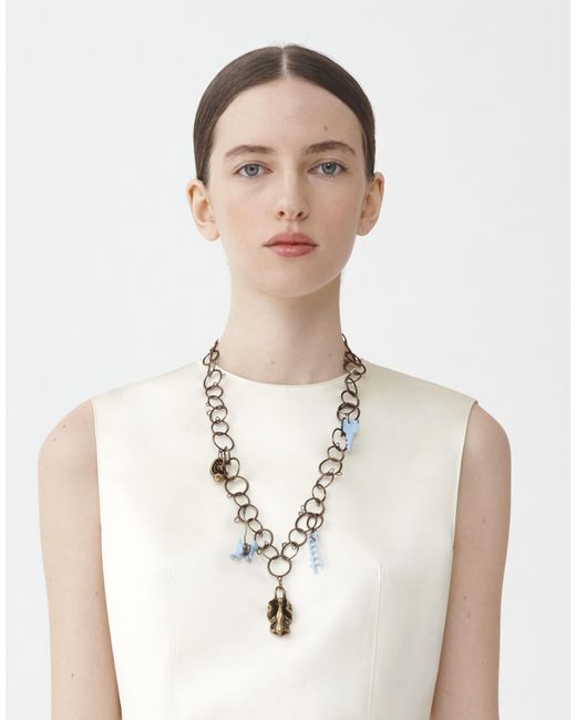 Fabiana Filippi White Brass Necklace With Charms