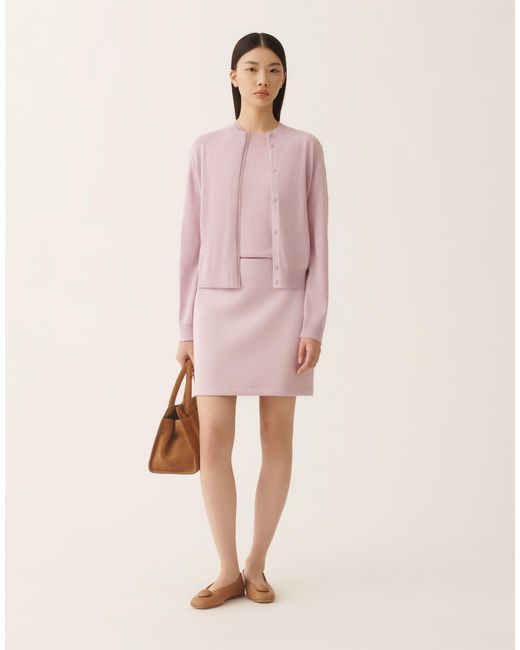 Fabiana Filippi Pink Wool And Cotton Cardigan