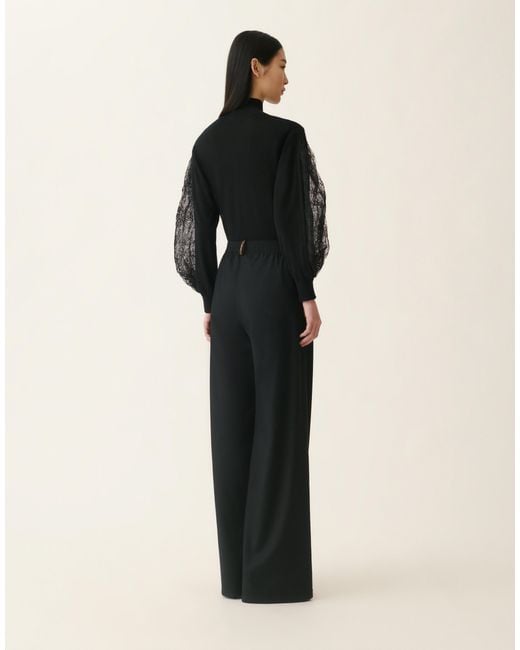 Fabiana Filippi Black Oversized Cargo Flannel Trousers
