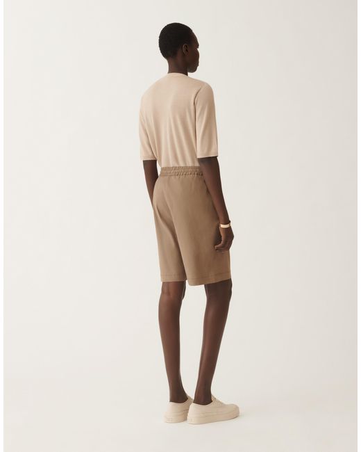 Fabiana Filippi Natural Stretch Viscose And Linen Shorts, Taupe