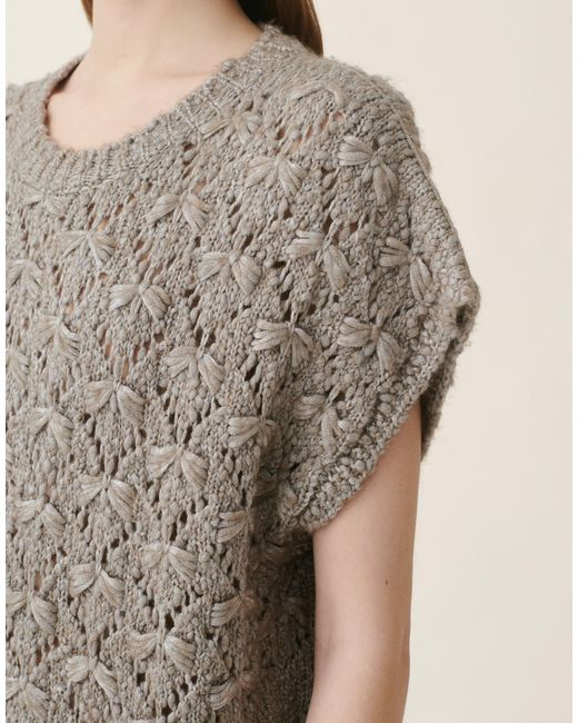 Fabiana Filippi Gray Padded Yarn Sweater