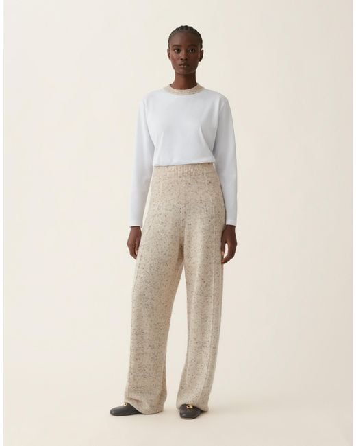 Fabiana Filippi Natural Donegal Yarn Trousers With Lurex