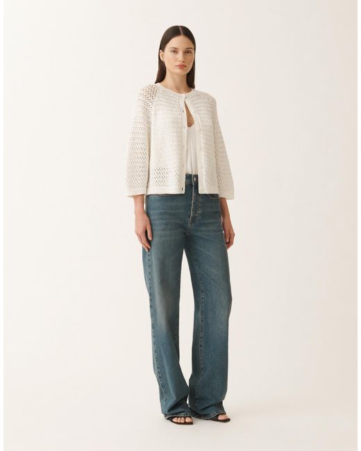 Fabiana Filippi Natural Cotton Open Cape With Sequins