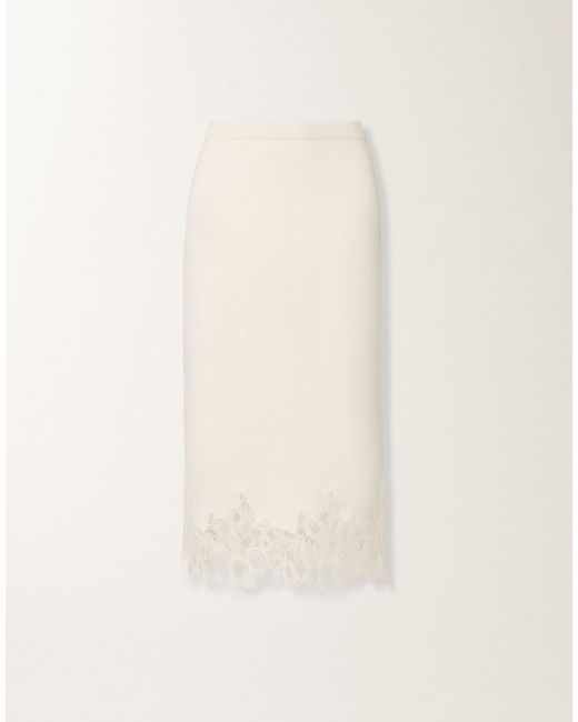 Fabiana Filippi Natural Platinum Skirt With Macramé Lace, Raffia