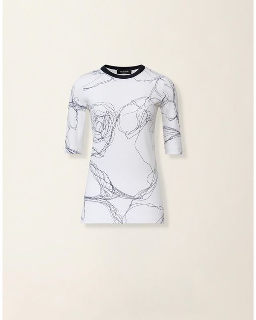 Fabiana Filippi Natural Ribbed Cotton Jersey T-Shirt