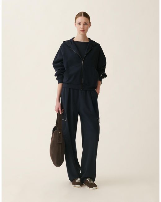 Fabiana Filippi Blue Milano Stitch Jersey Hoodie