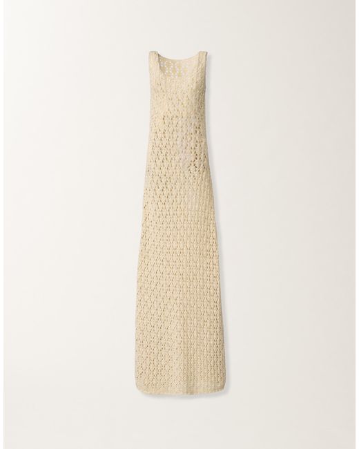 Fabiana Filippi Natural Cotton Ribbon Dress With Sequins