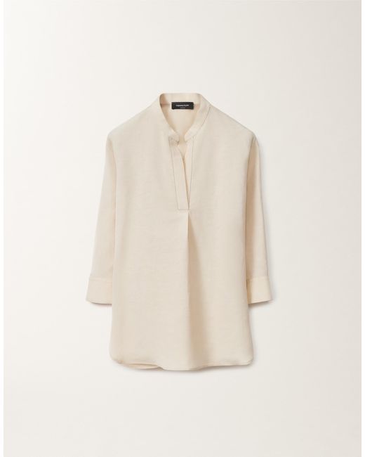 Fabiana Filippi Natural Bluse Aus Leinen Und Viskose, Hell