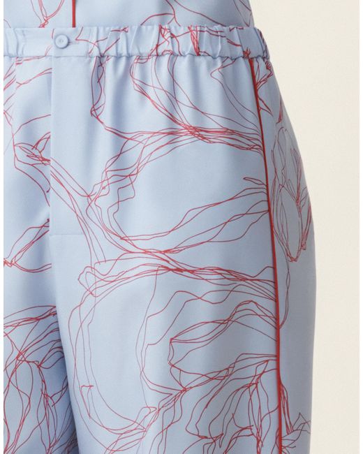 Fabiana Filippi Blue Silk Twill Trousers