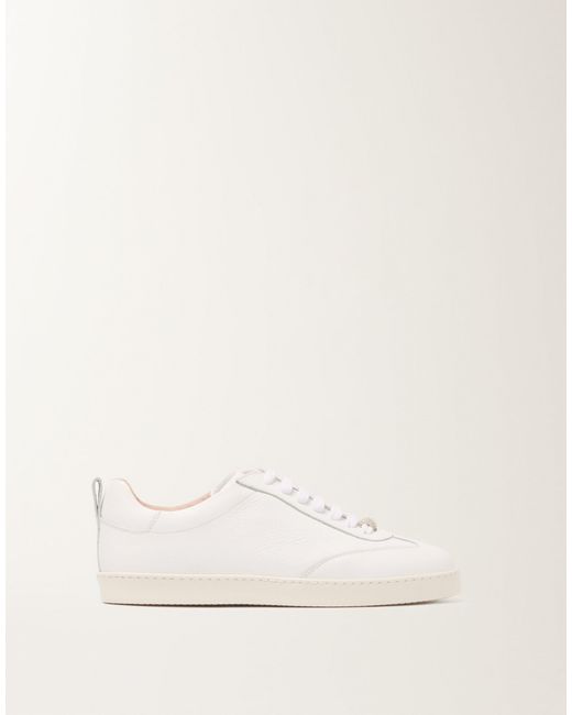 Fabiana Filippi Natural Grain Leather Sneakers, Optic