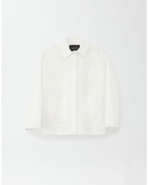 Fabiana Filippi White Padded Shirt Jacket With Filo Diamante