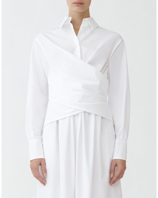 Fabiana Filippi White Kleid Aus Popeline, Optisches Weiß