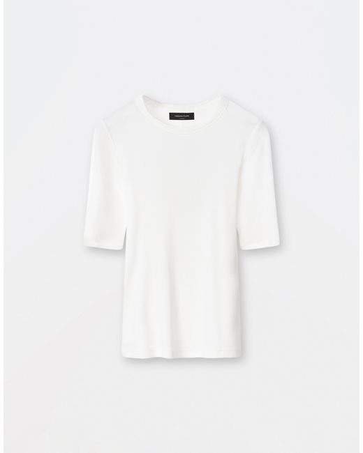Fabiana Filippi White T-Shirt Aus Viskose-Jersey, Weiß