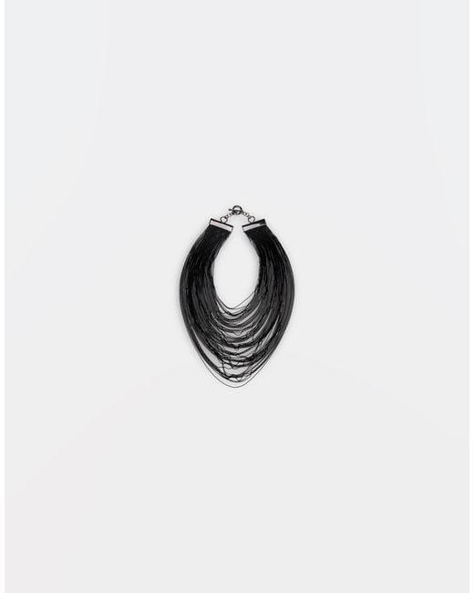 Fabiana Filippi White Diamond-Cut Thread Necklace