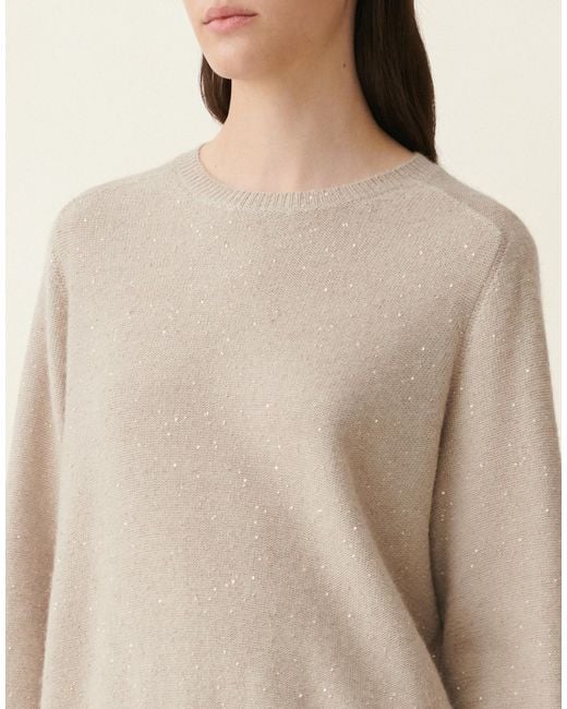 Fabiana Filippi Natural Wool And Silk Sweater With Sequins