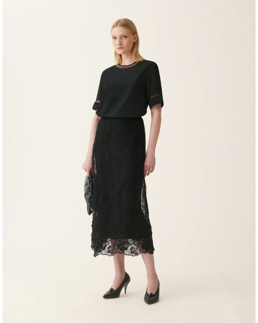 Fabiana Filippi Black Flared Midi Skirt