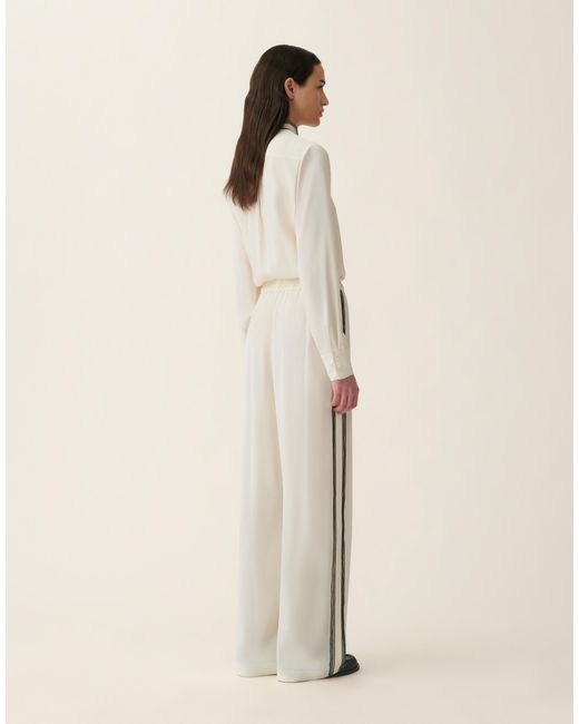 Fabiana Filippi Natural Crêpe De Chine Trousers