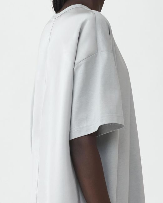 Fabiana Filippi Gray Maxi-T-Shirt-Kleid Aus Jersey, Hellgrau