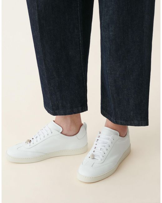 Fabiana Filippi Natural Grained Leather Sneaker