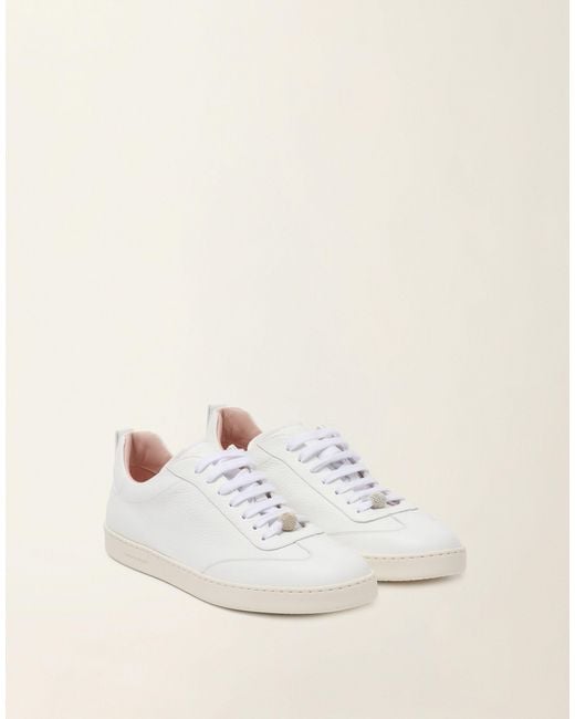 Fabiana Filippi Natural Grained Leather Sneaker