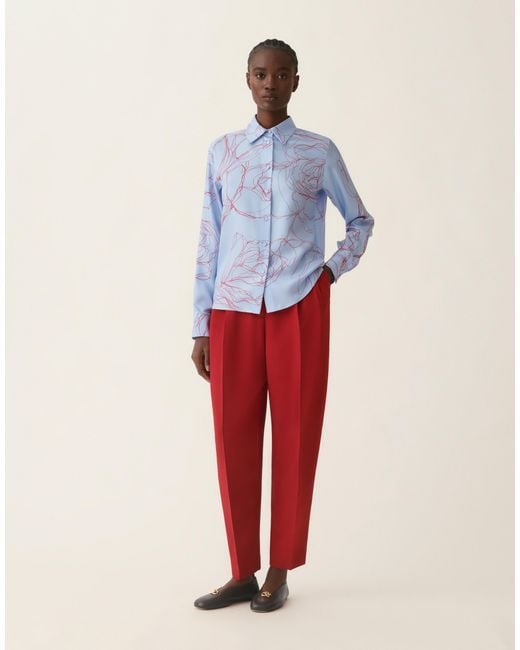 Fabiana Filippi Blue Silk Twill Shirt