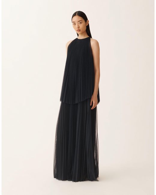 Fabiana Filippi Blue Pleated Tulle Dress