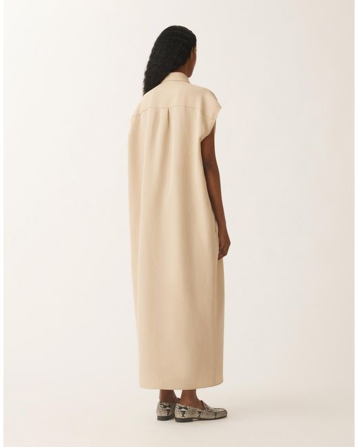 Fabiana Filippi Natural Linen And Viscose Shirt Dress, Sand