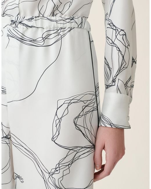 Fabiana Filippi White Silk Twill Trousers