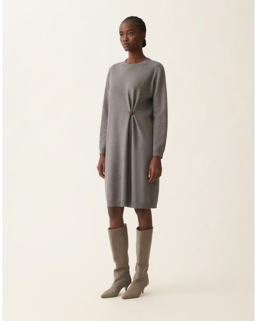Fabiana Filippi Gray Platinum Midi Dress