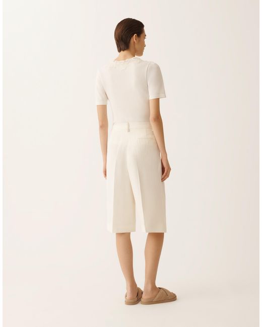 Fabiana Filippi Natural Fluid Linen And Viscose Bermuda Shorts