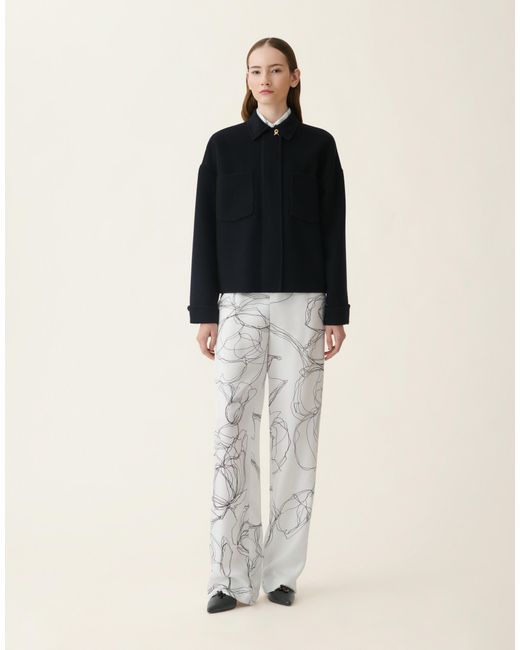 Fabiana Filippi Blue Double Wool Shirt Jacket