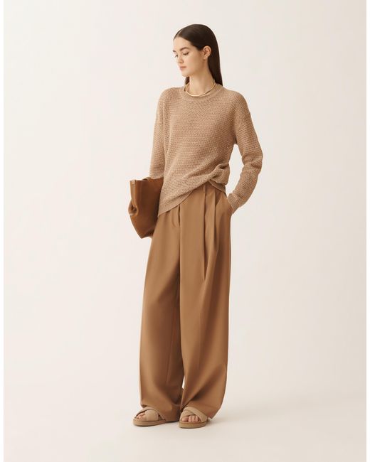 Fabiana Filippi Natural Cotton Ribbon-Knit Sweater With Sequins, Maple