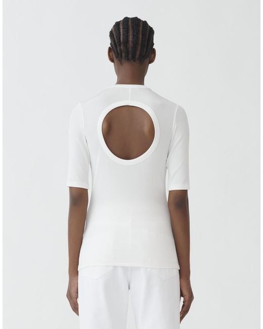 Fabiana Filippi White T-Shirt Aus Viskose-Jersey, Weiß