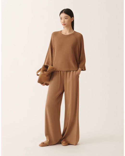 Fabiana Filippi Brown Cotton And Linen Cape With Sequins
