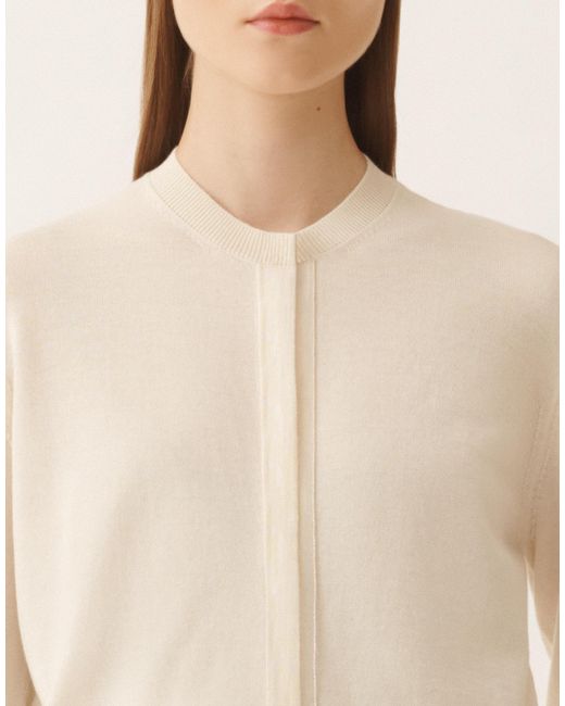 Fabiana Filippi Natural Wool And Cotton Cardigan, Cream
