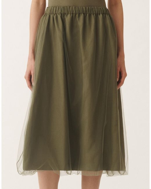 スカート FABIANA FILIPPI LINEN AND VISCOSE SKIRT Linen and viscose skirt, midnight blue for Women | Fabiana