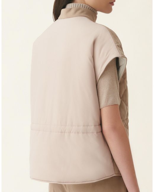 Fabiana Filippi Natural Suede Cape With Quilting