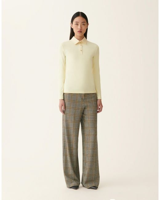 Fabiana Filippi Natural Ribbed Cotton Jersey Long-Sleeved T-Shirt
