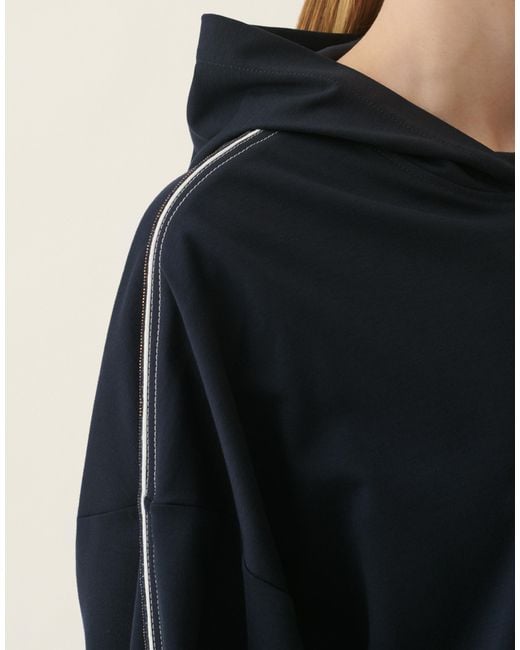 Fabiana Filippi Blue Milano Stitch Jersey Hoodie