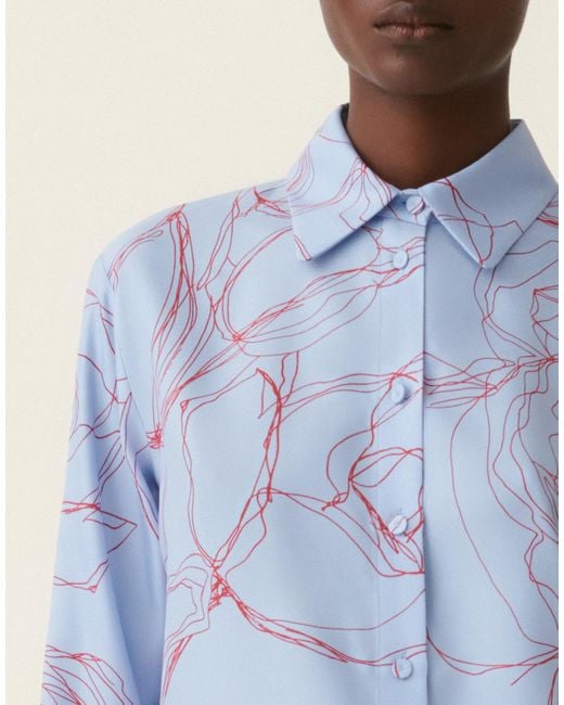 Fabiana Filippi Blue Silk Twill Shirt