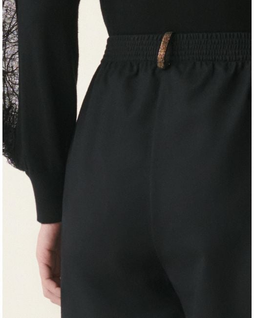 Fabiana Filippi Black Oversized Cargo Flannel Trousers