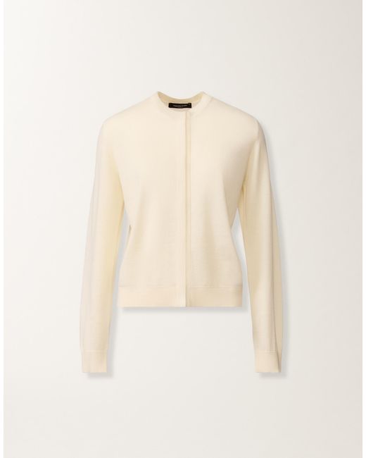 Fabiana Filippi Natural Wool And Cotton Cardigan, Cream