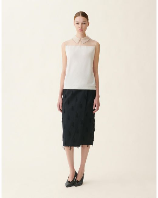 Fabiana Filippi Natural Sleeveless Cashmere And Silk Sweater