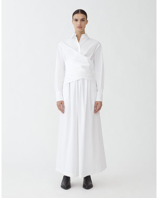 Fabiana Filippi White Kleid Aus Popeline, Optisches Weiß