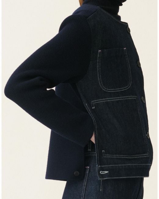 Fabiana Filippi Blue Denim And Knit Jacket, Midnight
