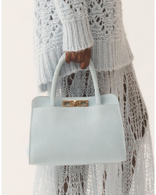 Fabiana Filippi White Josephine Suede Handbag
