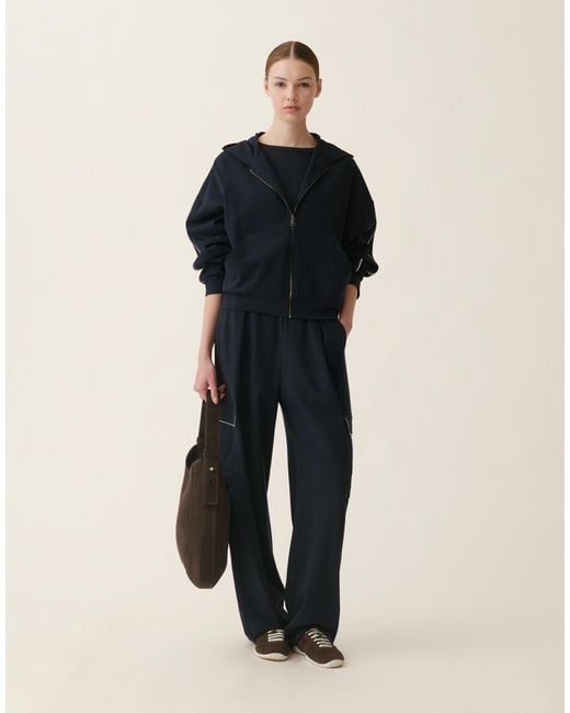 Fabiana Filippi Blue Milano Stitch Jersey Cargo Trousers